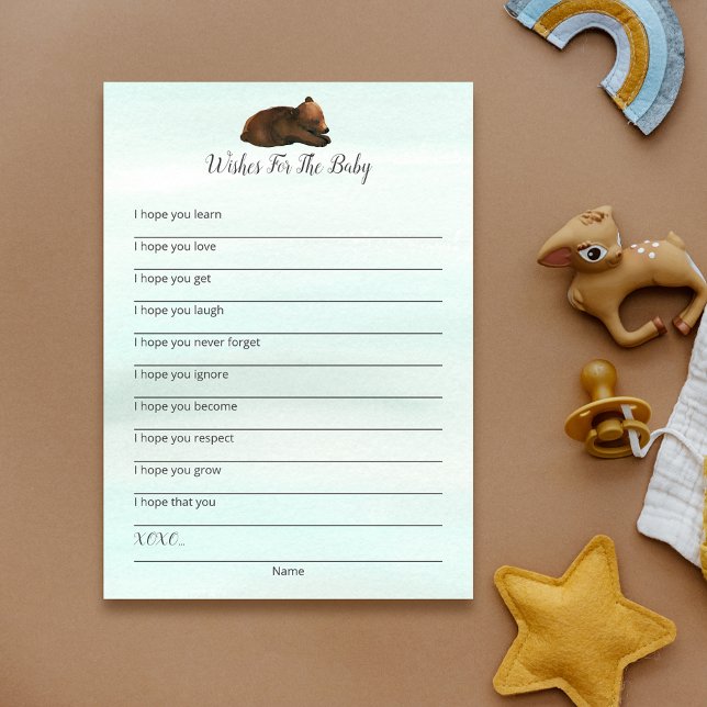 Forest Adventure Bears wünscht Babykarte Einladung (Von Creator hochgeladen)