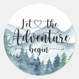 Forest Adventure Mountains Kinderdusche Runder Aufkleber