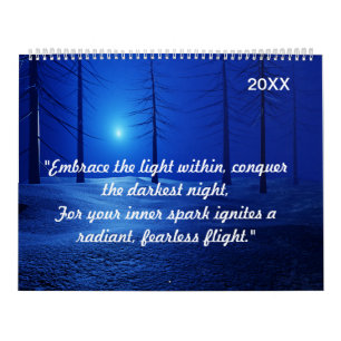Forest Aesthetic Landscape Dark Blue Fantasy Kalender