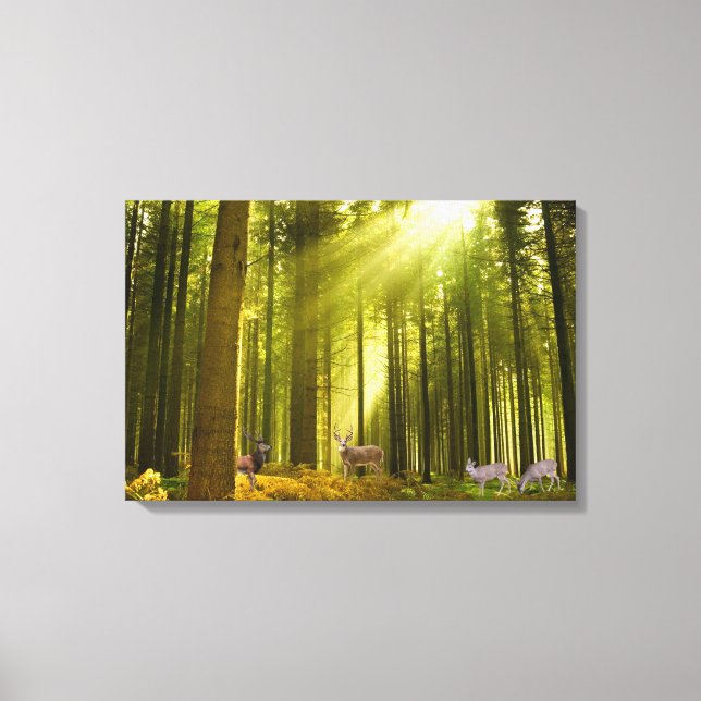 Forest and Deer Image for wrapped Leinwand Leinwan (Vorderseite)