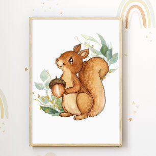Forest Animal Kids Room Poster Eichhörnchen Kinder
