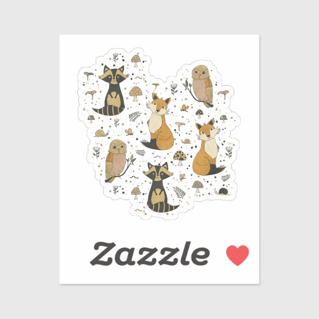 Forest animals aufkleber (Blatt)