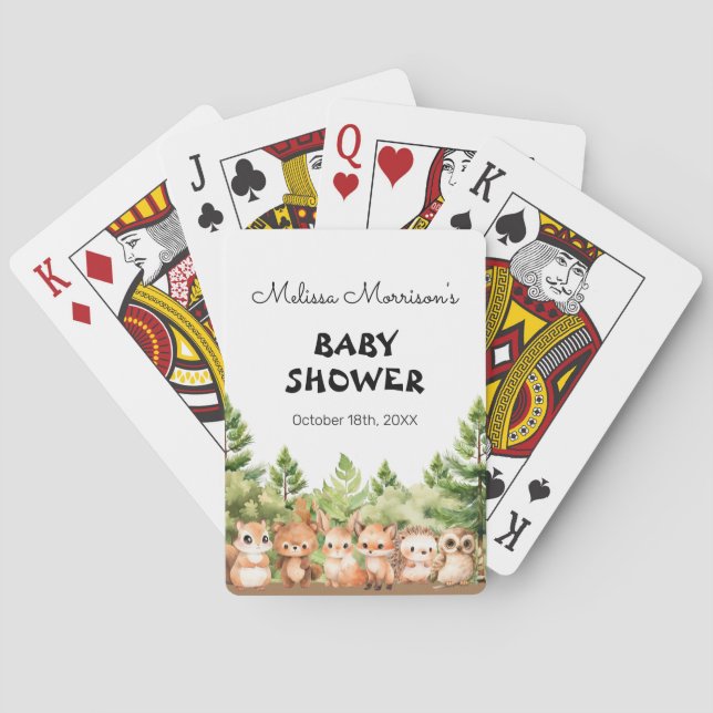 Forest Animals Baby Boy Dusche Party Game Spielkarten (Rückseite)