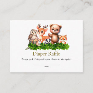 Forest Animals Baby Shower Diaper Raffelkarten Begleitkarte