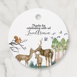 Forest Animals Baby Shower Fevor Tags Geschenkanhänger