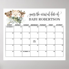 Forest Animals Baby Showrate Terminkalender Poster