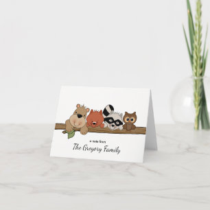 Forest Animals Thank You Note Card │ Folded Dankeskarte