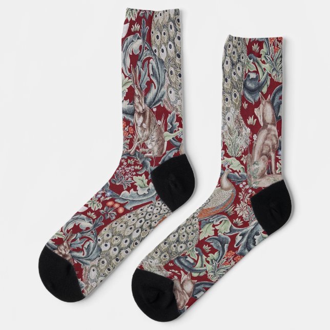 Forest Animals, William Morris Socken (Linkes Detail)