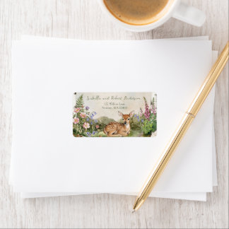 Forest Arch and Fawn Baby Shower Address Label Adressaufkleber