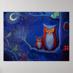 Forest at Night - Print Poster