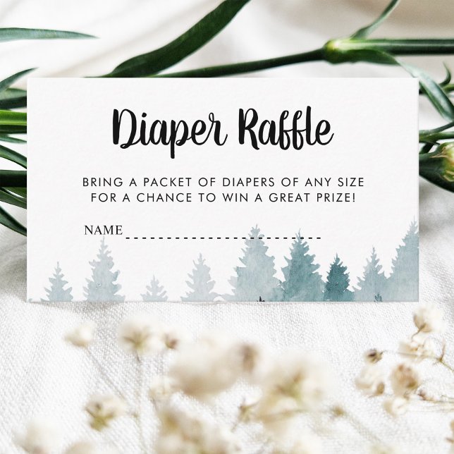 Forest Baby Dusche Windeln Raffle Begleitkarte (Von Creator hochgeladen)