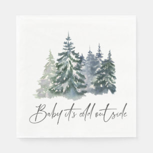 Forest Baby It's Cold Outside Winter Baby Dusche Serviette