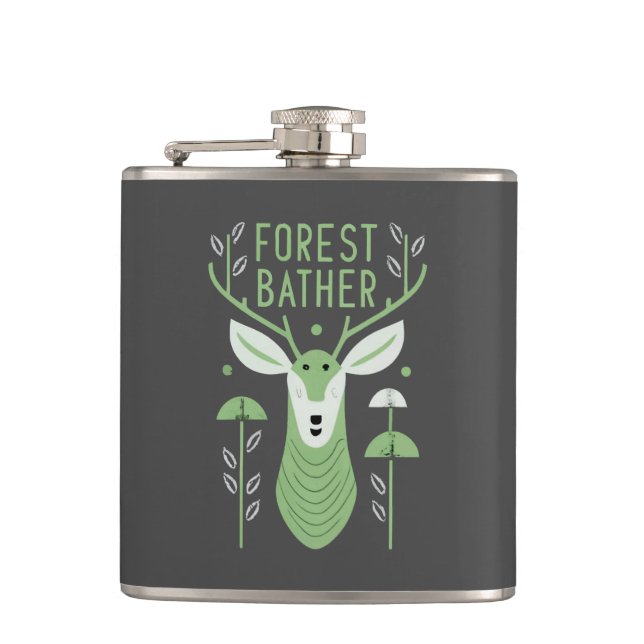 Forest Bather Deer Flachmann (Vorderseite)