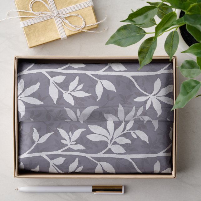 Forest Breeze Minimalist Botanical Silhouette Lav Seidenpapier (Geschenk)