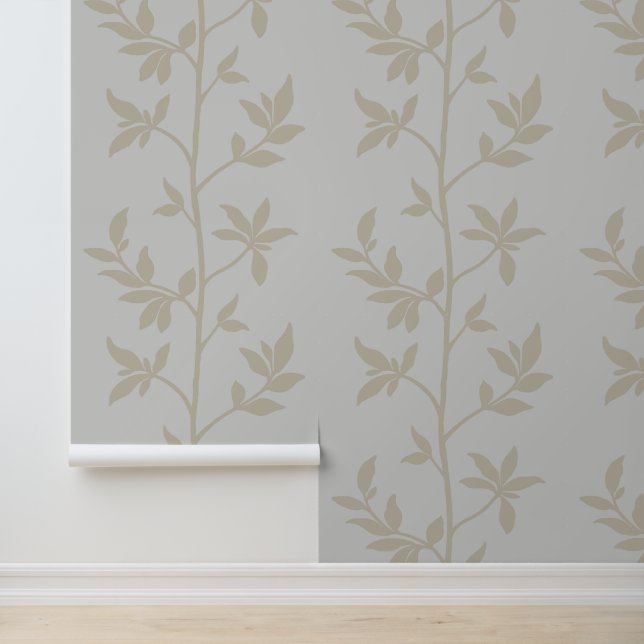 Forest Breeze Silhouette L minimale beige Äste Tapete (Anwendung)