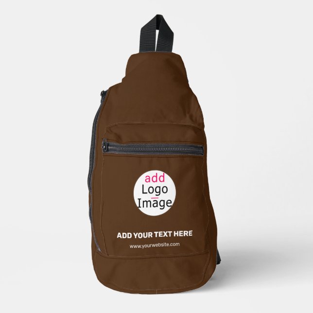 Forest Brown Business Chic Custom Crossbody Bag (Vorderseite)