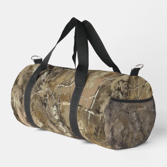 Forest Camo with Dry Leaves Pattern Duffle Bag (Rechte Ecke)
