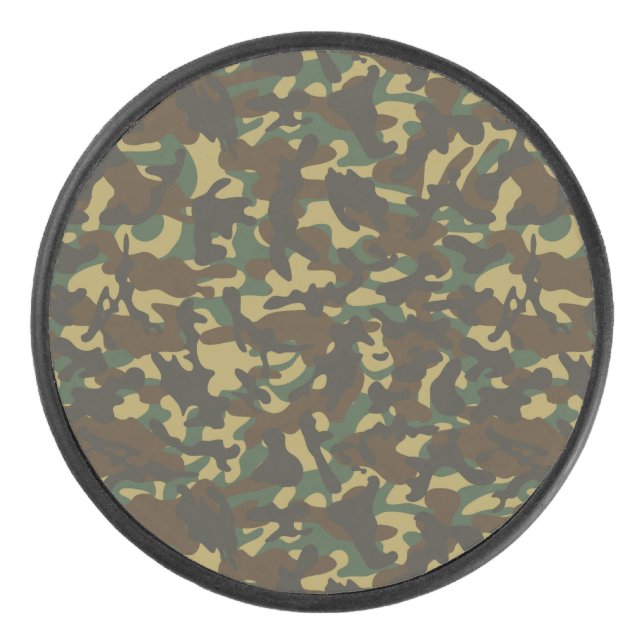 Forest Camouflage Eishockey Puck (Vorderseite)