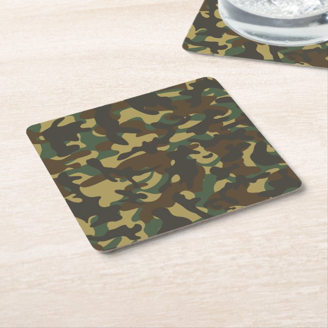 Forest Camouflage Rechteckiger Pappuntersetzer (angewinkelt)