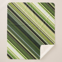 Forest Canopy Green und Cream Strip Sherpadecke