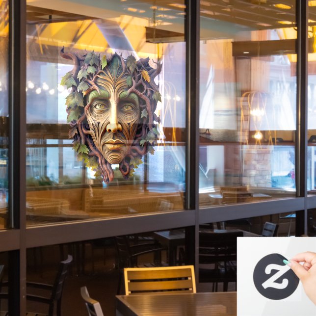 Forest Carving Window Cling Fensteraufkleber (Restaurantfenster)