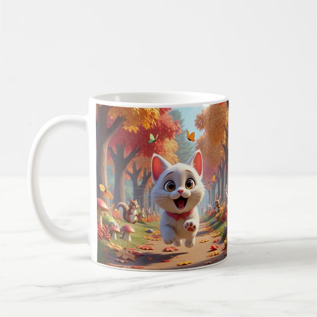 Forest Chase: Running Cat Mug (Gauche)