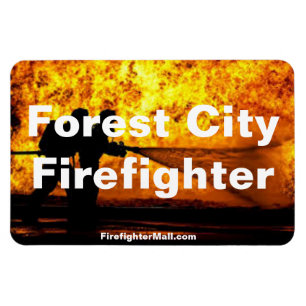 Forest City Firefighter Flammen flexibler Magnet