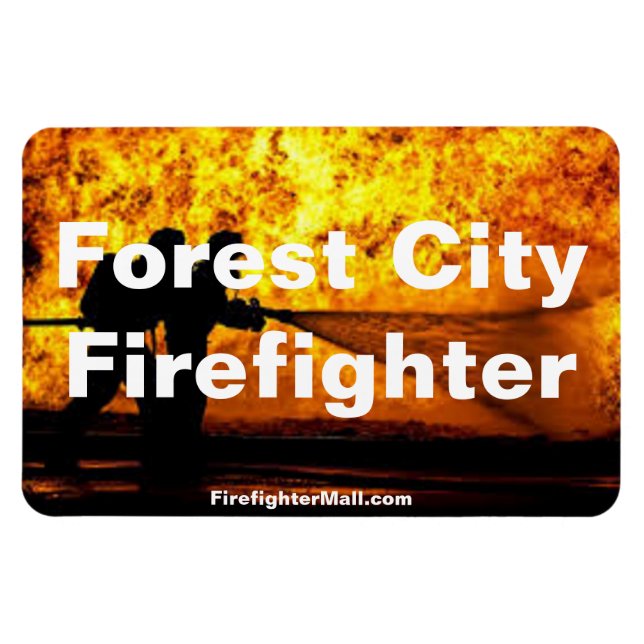 Forest City Firefighter Flammen flexibler Magnet (Horizontal)