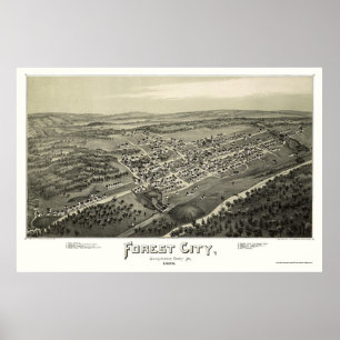 Forest City, PA Panorama Karte - 1889 Poster