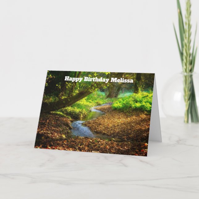 Forest Creek Beautiful Nature Foto Geburtstag Karte (Vorderseite)