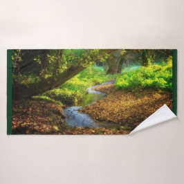 Forest Creek Schöne Landschaft Foto Badhandtuch Set