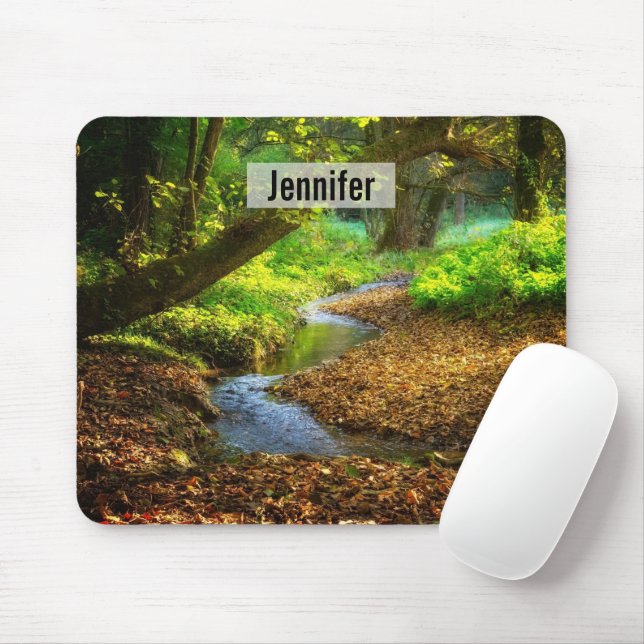 Forest Creek Schöne Landschaft Foto Mousepad (Mit Mouse)