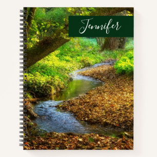Forest Creek Schöne Landschaft Foto Notizbuch