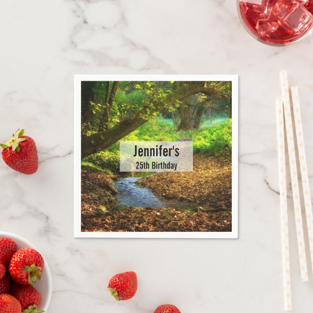 Forest Creek Schöne Landschaft Foto Serviette (Beispiel)