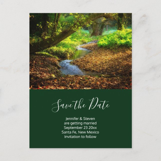 Forest Creek Schönes Naturerlebnis Save the Date F Einladungspostkarte (Vorderseite)