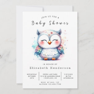 Forest Custom Owl Baby Dusche Einladung