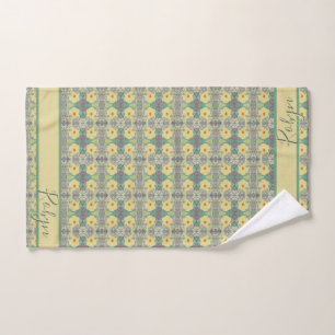 Forest Daisy Floor w/Name Handtuch