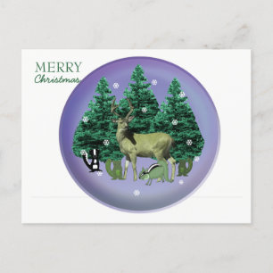 Forest Deer and Animal Friends Postcard Feiertagspostkarte