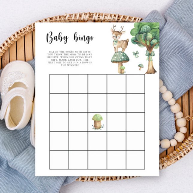 Forest Deer - Baby Dusche Bingo Spiel (Von Creator hochgeladen)