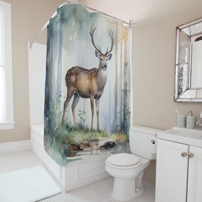 Forest Deer Duschvorhang (Beispiel)