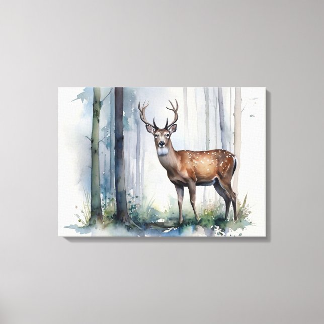 Forest Deer Leinwand Art (Vorderseite)