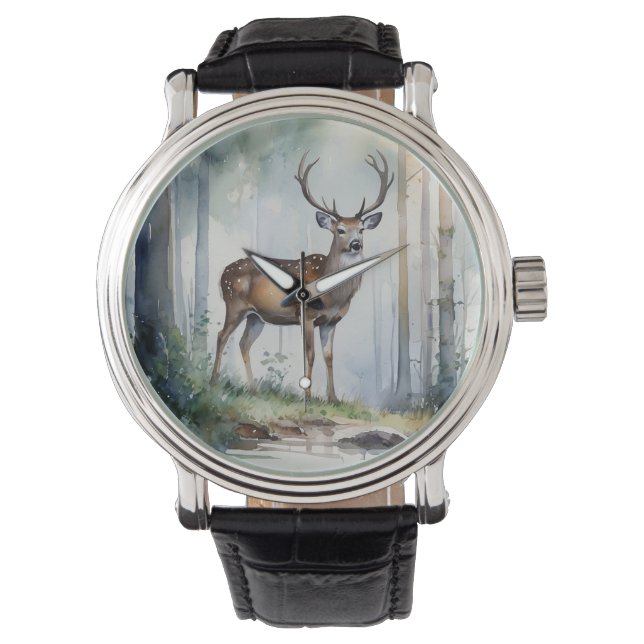 Forest Deer Watch Armbanduhr (Vorderseite)
