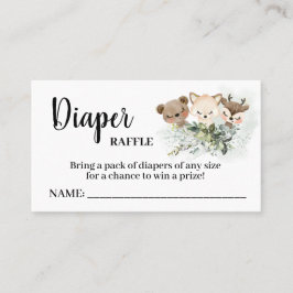Forest Diaper Raffle Ticket Babyduschkarte