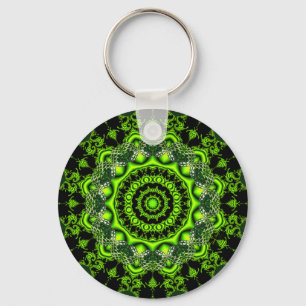 Forest Dome Mandala, Abstract Green Woods Schlüsselanhänger