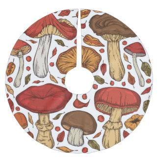 Forest Edibles: Vintage Wildsammlung. Polyester Weihnachtsbaumdecke