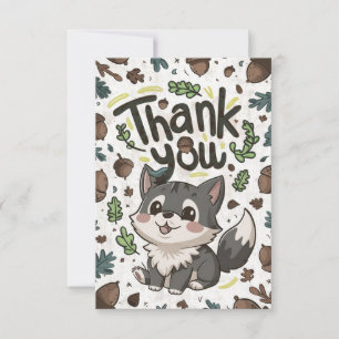 Forest Editable Wolf Dankeskarte