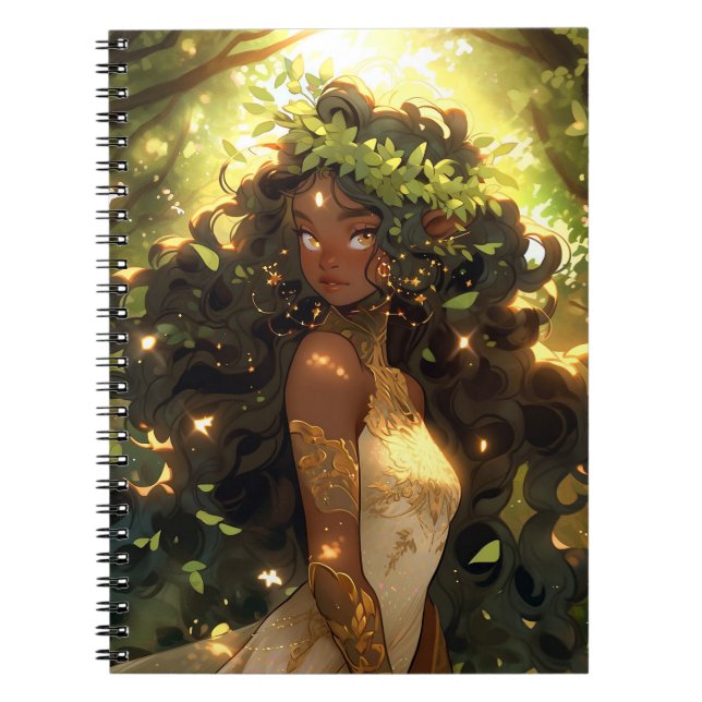 Forest Elf American Black Fantasy Art Notizblock (Vorderseite)