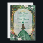 Forest Emerald Green Quinceañera Einladung<br><div class="desc">Forest Emerald Green Quinceañera Einladung</div>