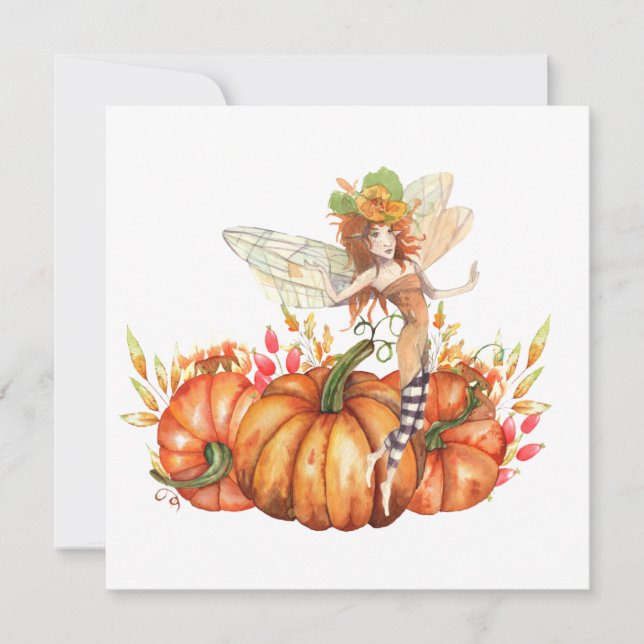 Forest Fairy & Autumn Pumpkin Bouquet (Vorderseite)