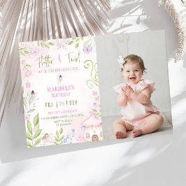 Forest Fairy Flutter & Twirl Girl Birthday Foto Einladung